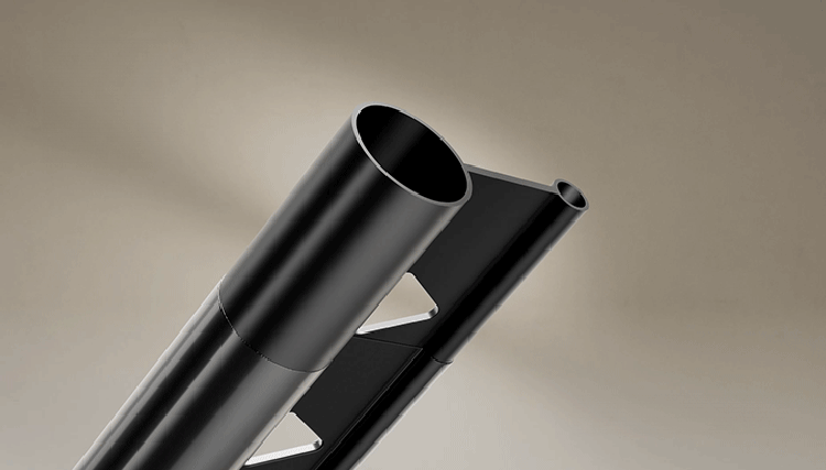 صورة مقربة للطلاء الكهربائي على قضيب التجفيف، والذي يوفر مقاومة للبهتان بنسبة 95%