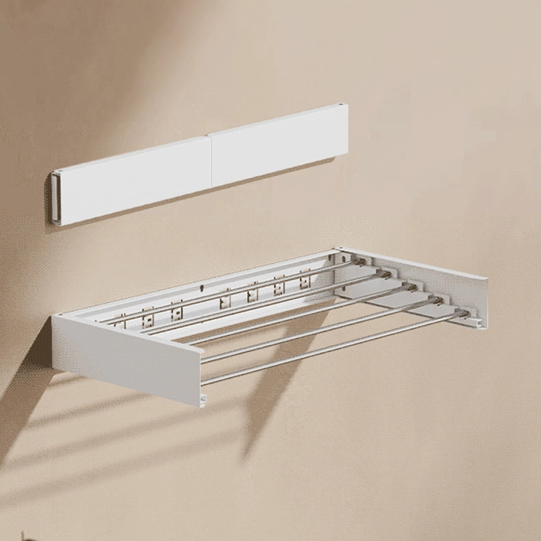 EaseRack Wall-mounted foldable clothes airer unfolding animation, space-saving drying rack for small homes