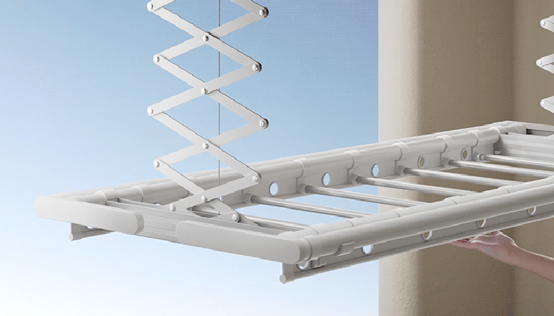 EaseRack Pro drying rack auto-lifting system activates with a gentle 2cm lift gesture.