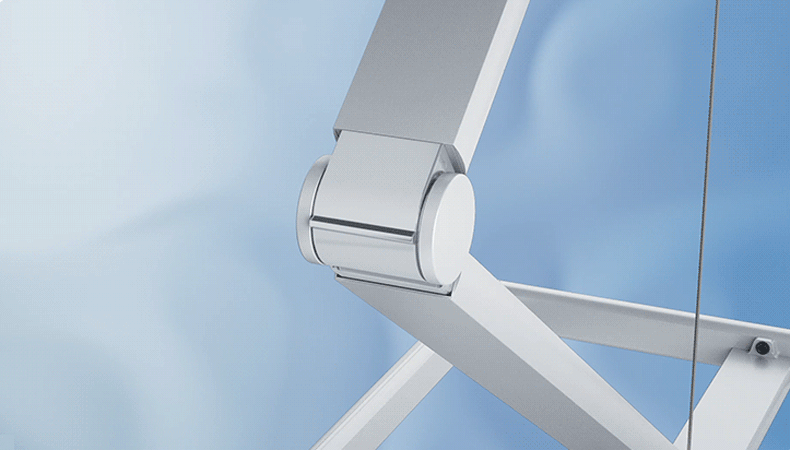 Close-up view of the EaseRack X9 Mini’s patented bionic joint structure, designed for enhanced stability and fluid motion.