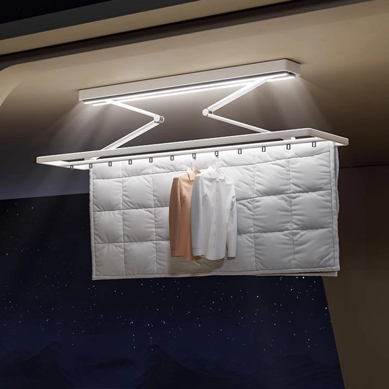 EaseRack X9 Mini electric drying rack - upgraded LED lighting for uniform illumination, enhancing night visibility.
