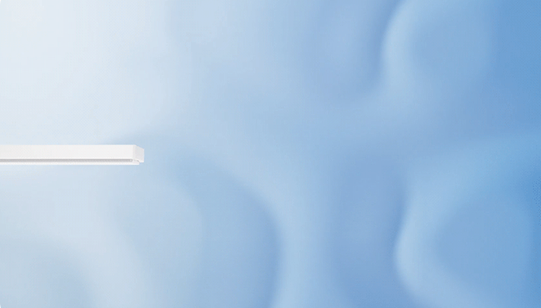 Animated side view of the ultra-slim 9cm EaseRack X9 Mini drying rack blending seamlessly into the ceiling.