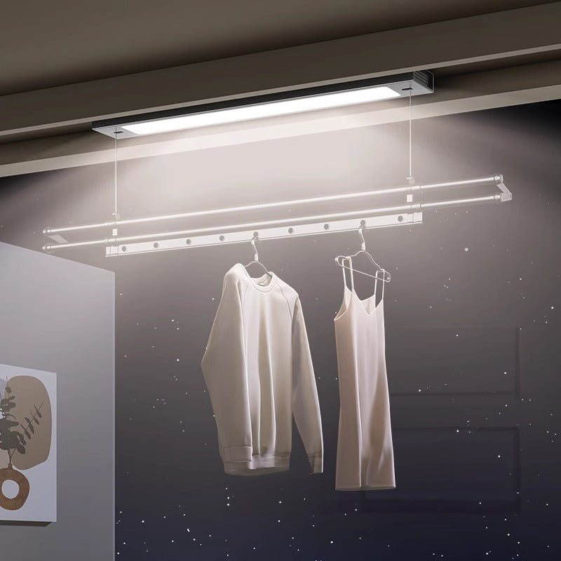 Easerack M2 Mini Night Mode – Elegant electric drying rack with soft LED lighting for nighttime convenience