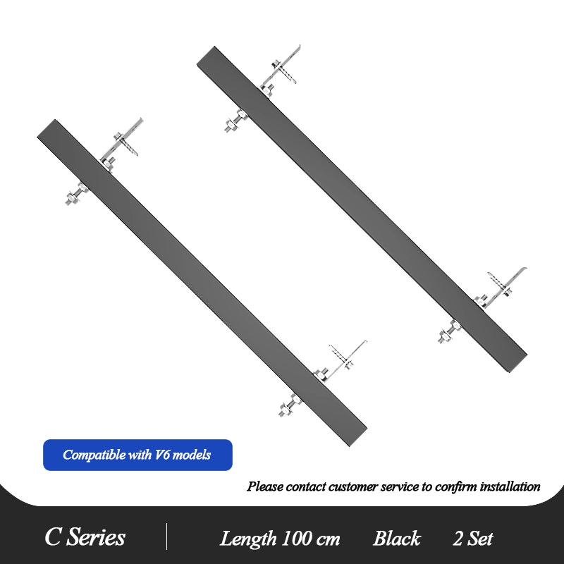 Easerack C Series 100 cm black mounting bars, set of 2, compatible with V6 models