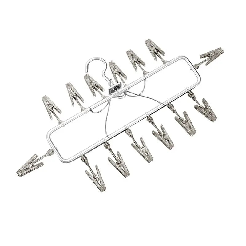 Séchoir à chaussettes en aluminium avec pinces