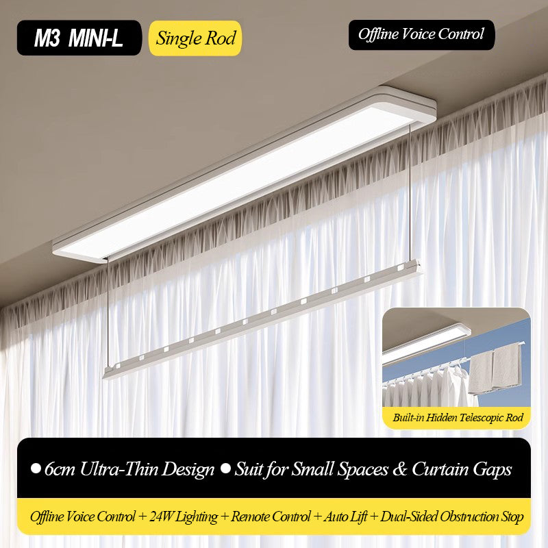 Easerack M3 Mini with Offline Voice Control – Smart ceiling-mounted drying rack with voice command, no internet required.