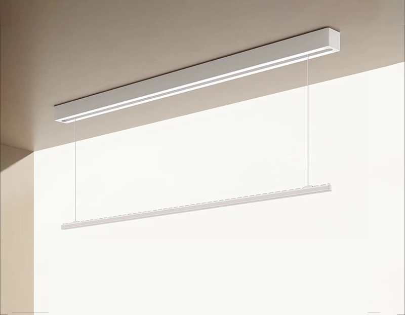 EaseRack T10 Single Rail electric ceiling clothes airer with one lowered drying rail and integrated LED lighting.