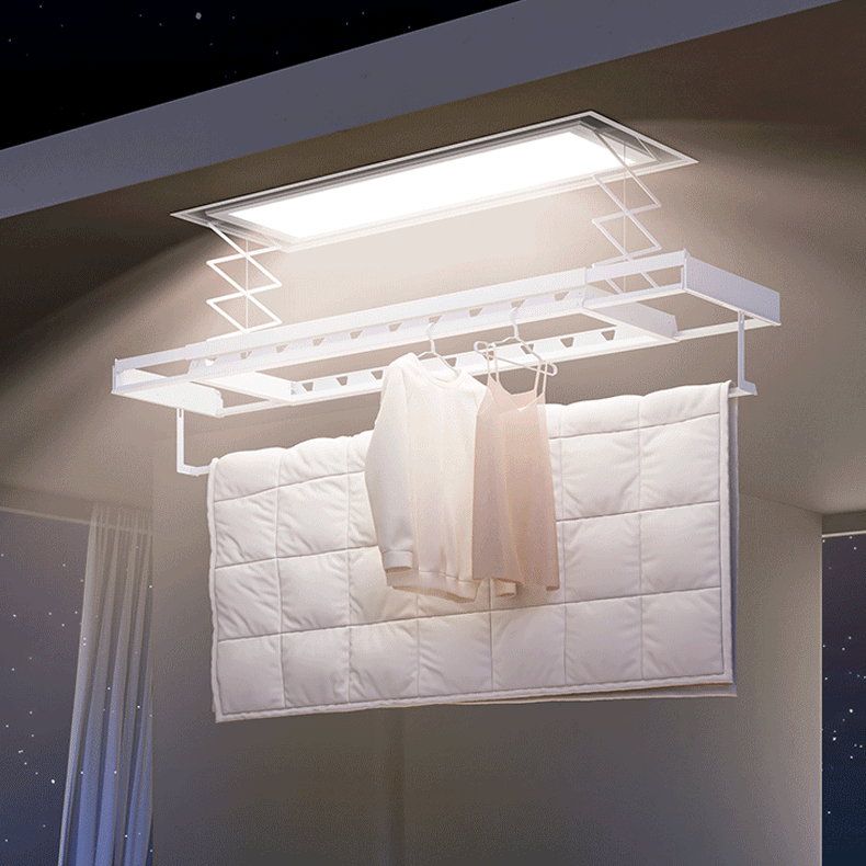 Easerack M20 Deckenwäscheständer mit LED-Lichtfläche, Angabe „40 inch“ in der Grafik.