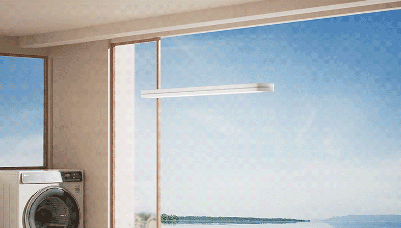 Easerack M3 Mini Deckenwäscheständer mit nahtloser Installation – kompakt, einfach zu montieren und ideal für moderne Wohnungen.