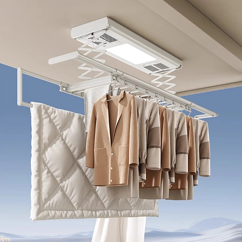 رف تجفيف السقف Easerack Pro عالي التحمل بسعة تحميل تصل إلى 35 كجم، وقضبان قابلة للتعديل، وقضبان لحاف، وفتحات تعليق مقاومة للرياح.