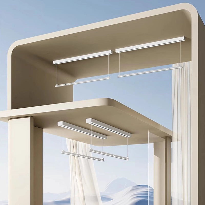 Easerack T10 dual rod expandable electric drying rack with versatile installation options including parallel and linear setups.