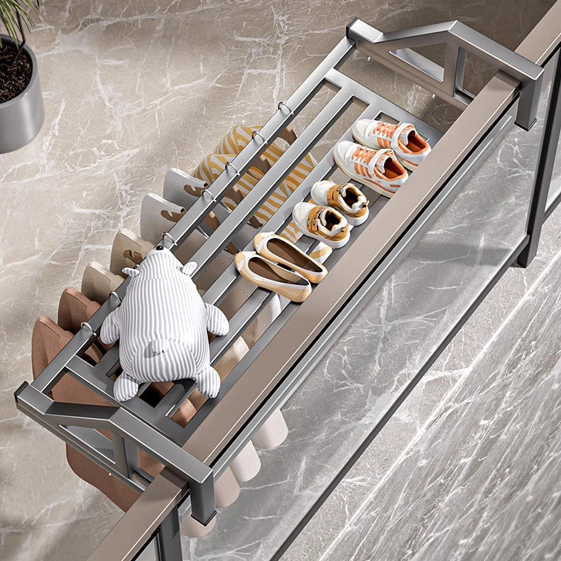 Tool-free folding clothes drying rack clipped on balcony rail, no installation required. Easy to use and reposition.