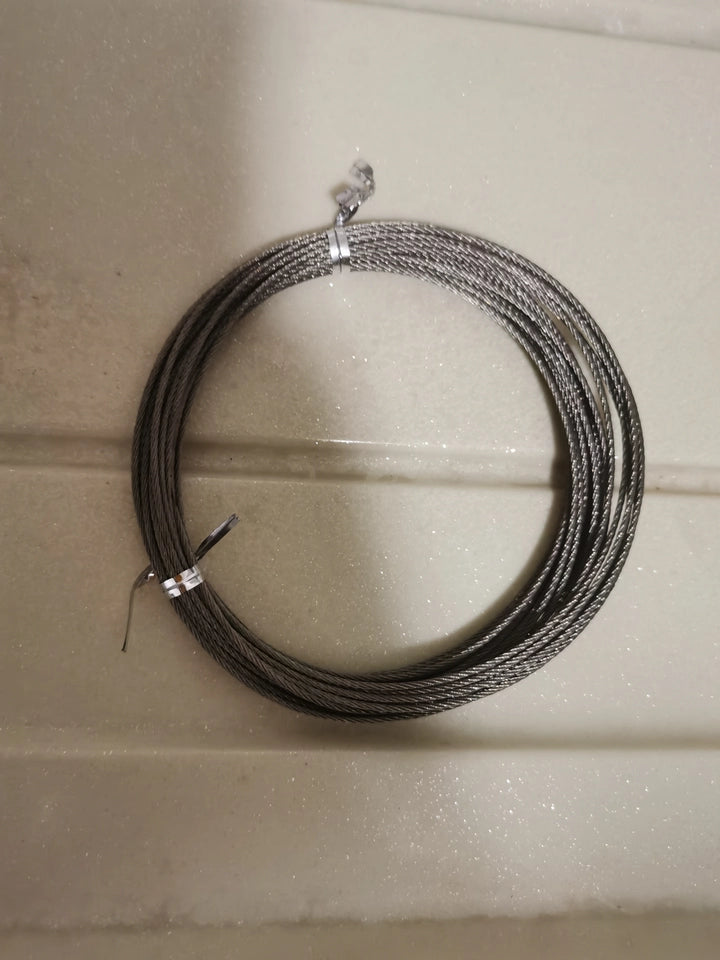 Single coil of braided steel wire rope replacement cable for a clothes airer lifting system